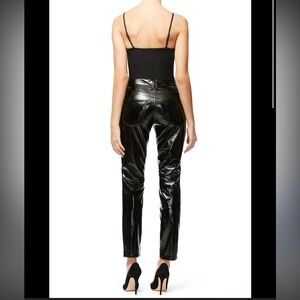 Good American Pants - black “Good Straight Faux Patent Leather Pants” NWT